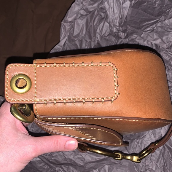 NWT new Frye Ilana Color Block Crossbody in Cognac - Picture 8 of 11